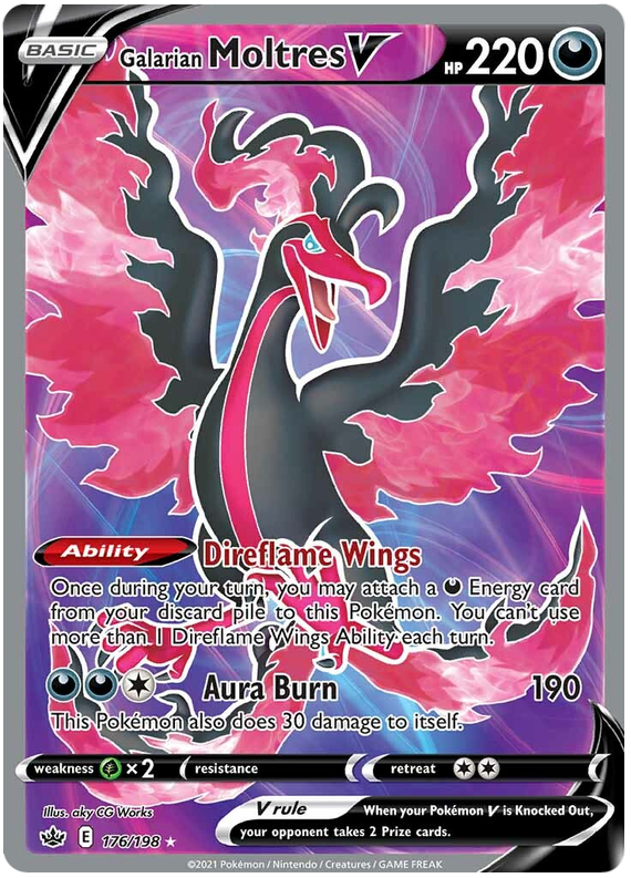 Galarian Moltres V (176/198) [Sword & Shield: Chilling Reign] | Good Games Adelaide SA