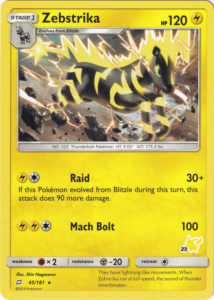 Zebstrika 45 181 23 Pikachu Stamped 045/181 (Battle Academy)  | Good Games Adelaide SA