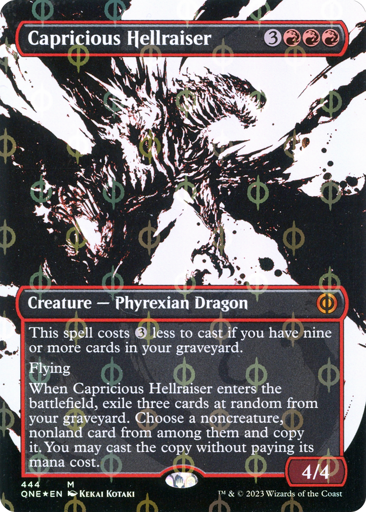 Capricious Hellraiser (Borderless Ichor Step-and-Compleat Foil) [Phyrexia: All Will Be One] | Good Games Adelaide SA