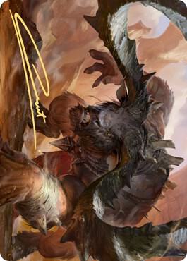 Moraug Fury of Akoum Art Card Gold Stamped Signature 66 (Art Series: Zendikar Rising)  | Good Games Adelaide SA
