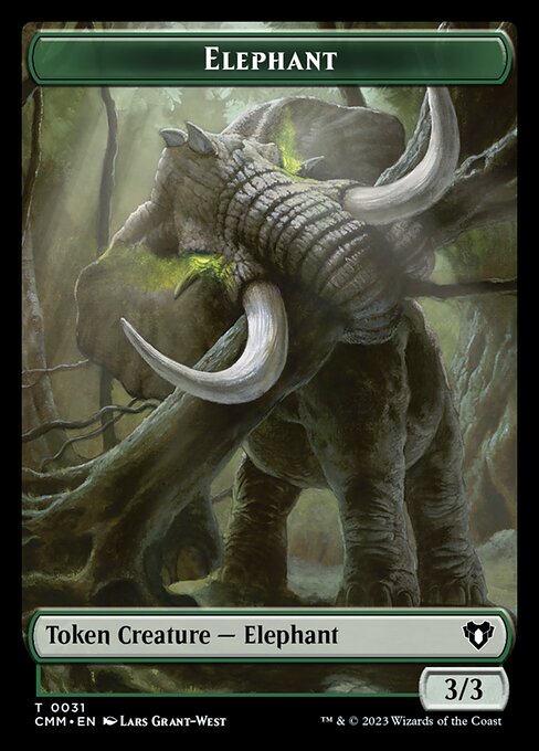 Clue // Elephant Double-Sided Token [Commander Masters Tokens] | Good Games Adelaide SA