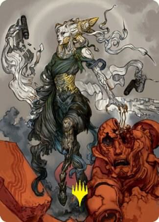 Tamiyo Compleated Sage Art Card Gold Stamped Signature 76 (Art Series: Kamigawa: Neon Dynasty)  | Good Games Adelaide SA