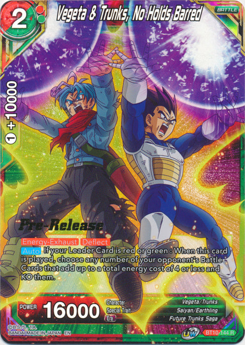 Vegeta & Trunks, No Holds Barred (BT10-144) [Rise of the Unison Warrior Prerelease Promos] | Good Games Adelaide SA