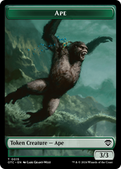 Ape // Shark Double-Sided Token [Outlaws of Thunder Junction Commander Tokens] | Good Games Adelaide SA