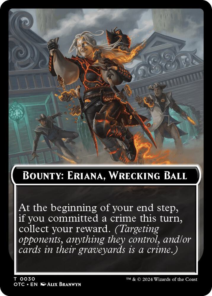 Bounty Eriana Wrecking Ball Bounty Rules Double Sided Token 30 (Commander: Outlaws of Thunder Junction)  | Good Games Adelaide SA