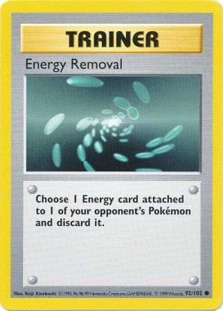 Energy Removal (92/102) [Base Set Shadowless Unlimited] | Good Games Adelaide SA