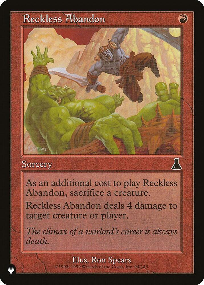 Reckless Abandon 94/143 (The List Reprints)  | Good Games Adelaide SA