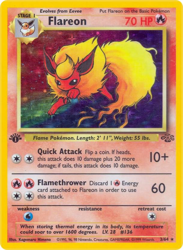Flareon 03/64 (Jungle)  - 1st Edition Holofoil | Good Games Adelaide SA