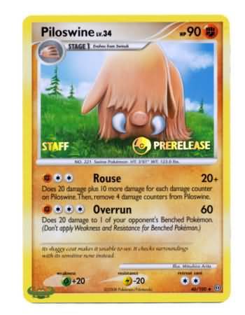 Piloswine (46/100) (Staff Prerelease Promo) [Nintendo: Black Star Promos] | Good Games Adelaide SA