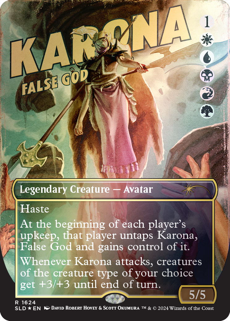Karona, False God (Rainbow Foil) [Secret Lair Drop Series] | Good Games Adelaide SA