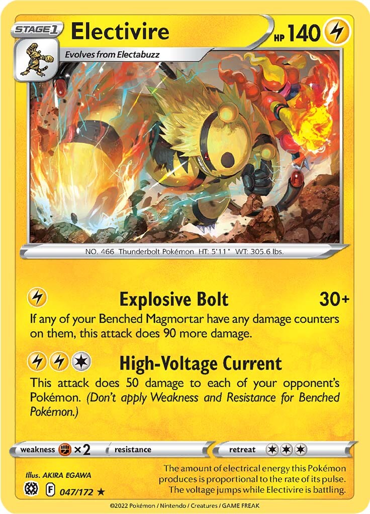 Electivire (047/172) [Sword & Shield: Brilliant Stars] | Good Games Adelaide SA