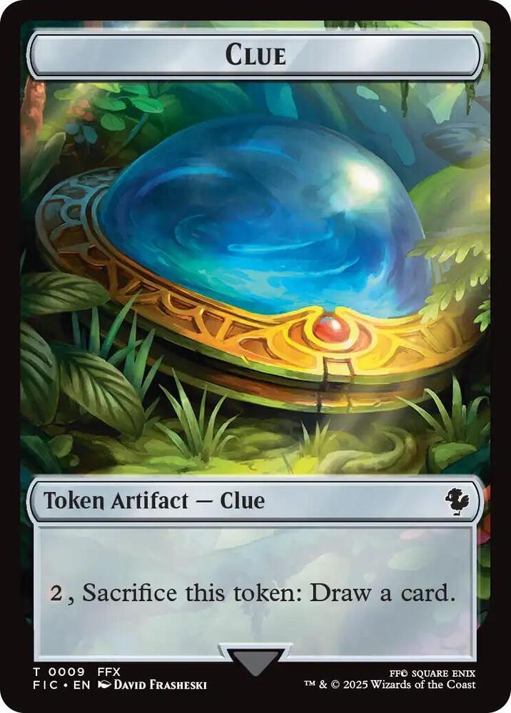 Clue Treasure Double Sided Token 9 // 36 (Commander: FINAL FANTASY)  - Foil | Good Games Adelaide SA