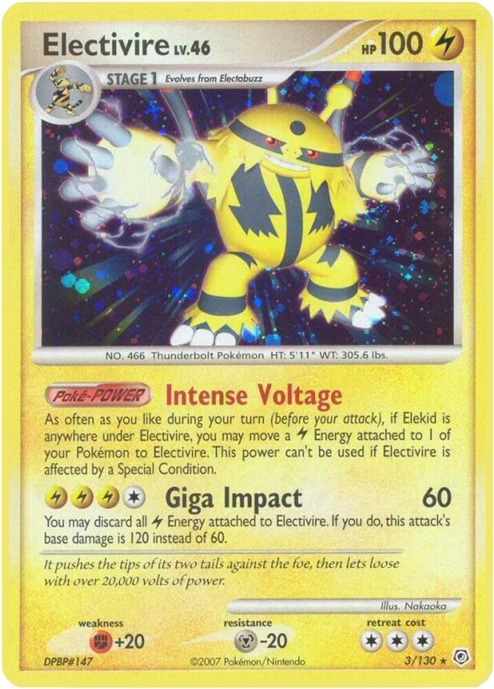 Electivire 3/130 (Diamond and Pearl)  - Holofoil | Good Games Adelaide SA