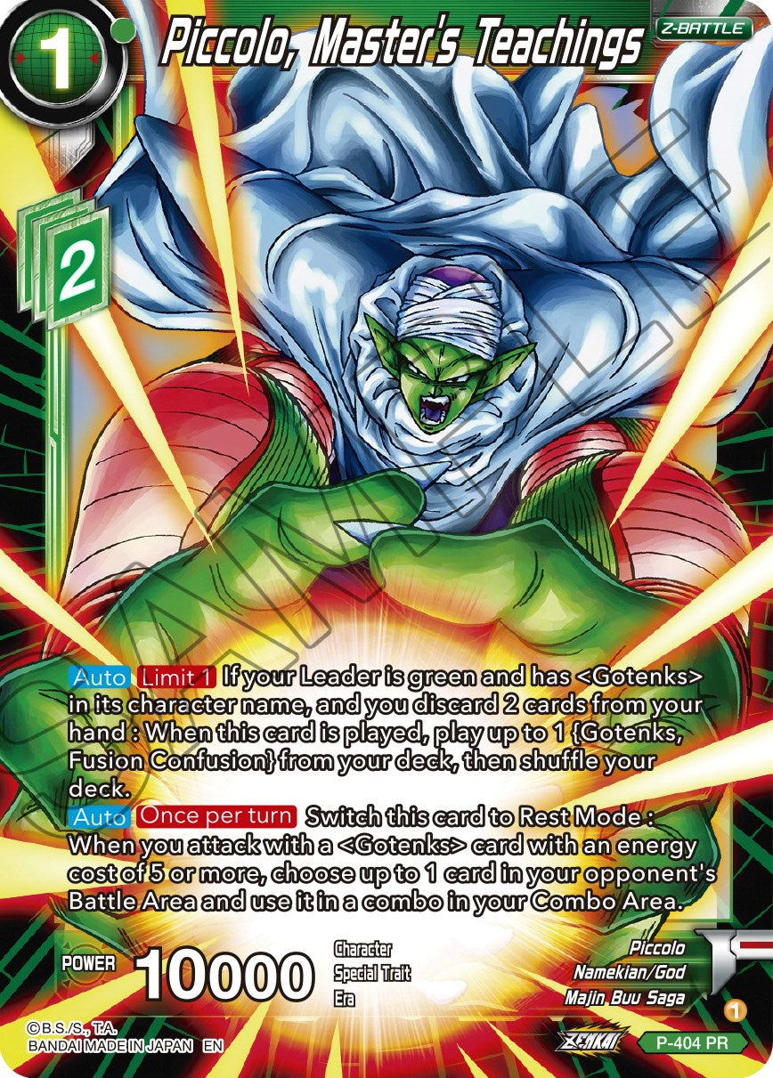 Piccolo, Master's Teachings (P-404) [Promotion Cards] | Good Games Adelaide SA