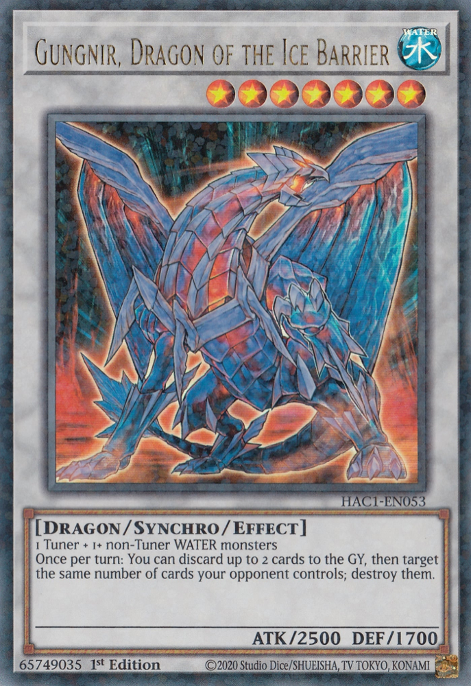 Gungnir, Dragon of the Ice Barrier (Duel Terminal) [HAC1-EN053] Parallel Rare | Good Games Adelaide SA