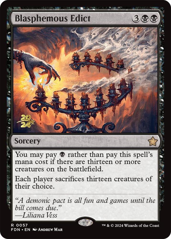 Blasphemous Edict 57 (Prerelease Cards)  - Foil | Good Games Adelaide SA