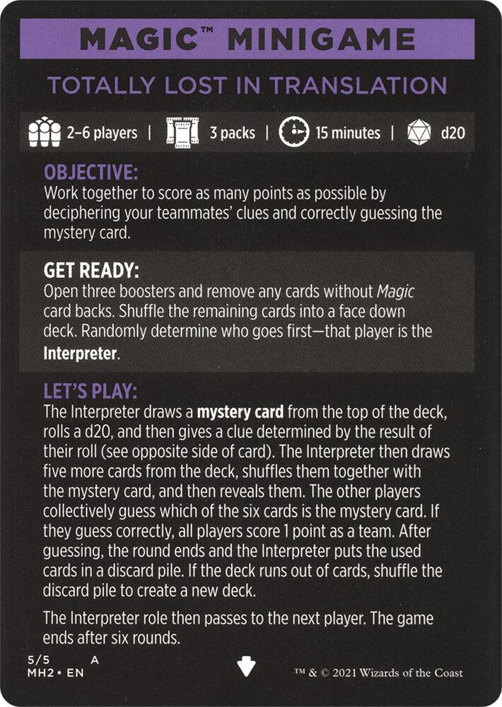 Magic Minigame Totally Lost in Translation 5 (Modern Horizons 2)  | Good Games Adelaide SA