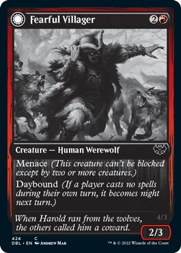 Fearful Villager // Fearsome Werewolf [Innistrad: Double Feature] | Good Games Adelaide SA