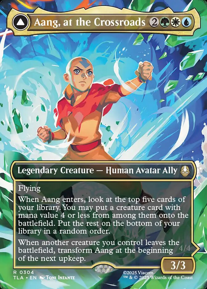 Aang, at the Crossroads Borderless 304/286 (Avatar: The Last Airbender)  - Borderless  | Good Games Adelaide SA