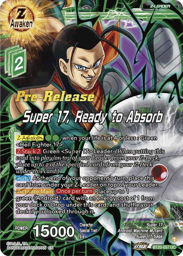 Super 17, Ready to Absorb (BT20-057) [Power Absorbed Prerelease Promos] | Good Games Adelaide SA