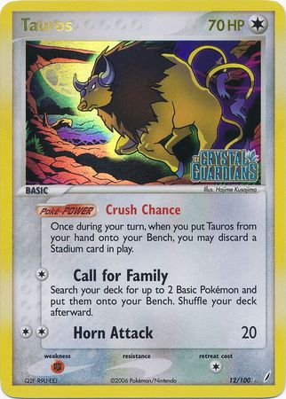 Tauros (12/100) (Stamped) [EX: Crystal Guardians] | Good Games Adelaide SA
