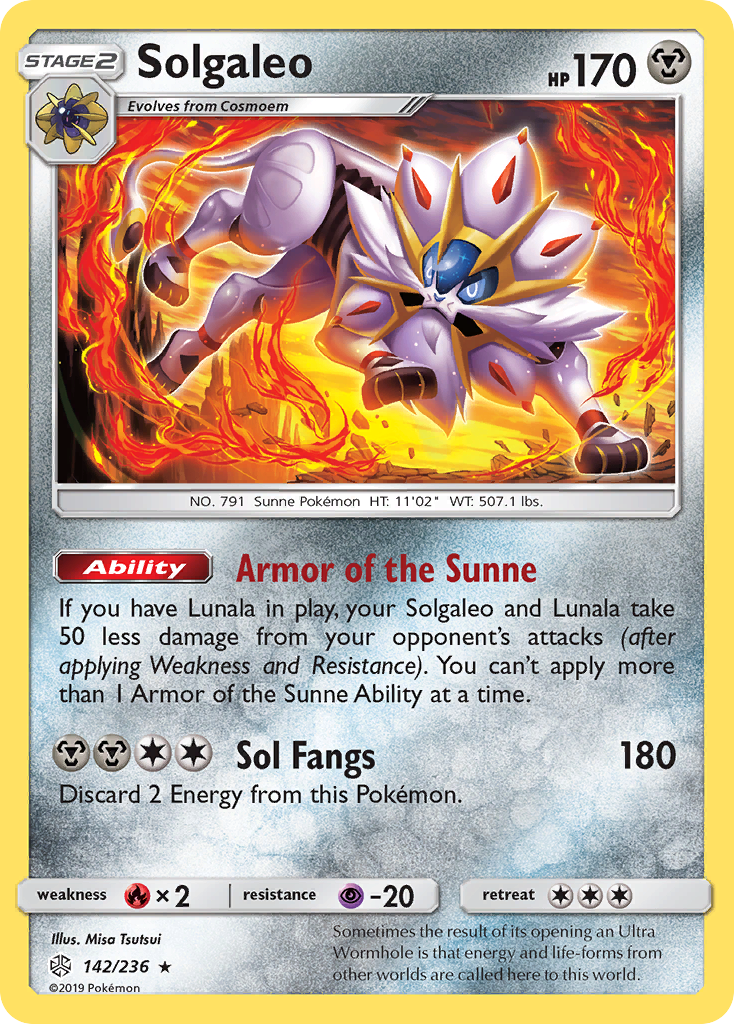 Solgaleo (142/236) [Sun & Moon: Cosmic Eclipse] | Good Games Adelaide SA