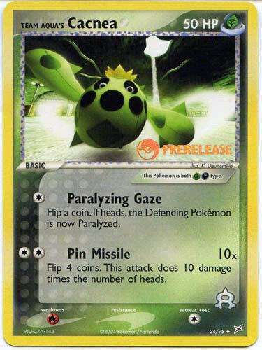 Team Aqua's Cacnea PreRelease 024/095 (Miscellaneous Cards & Products)  - Holofoil | Good Games Adelaide SA