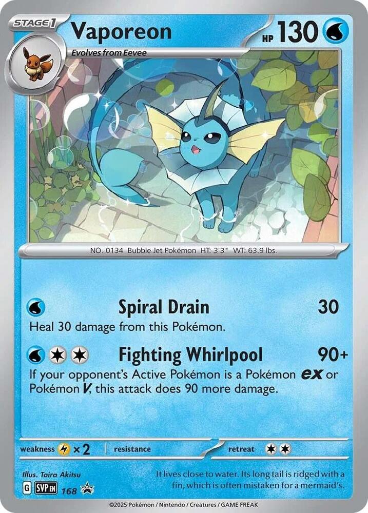 Vaporeon 168 Cosmos Holo 168 (SV: Scarlet & Violet Promo Cards)  - Holofoil | Good Games Adelaide SA