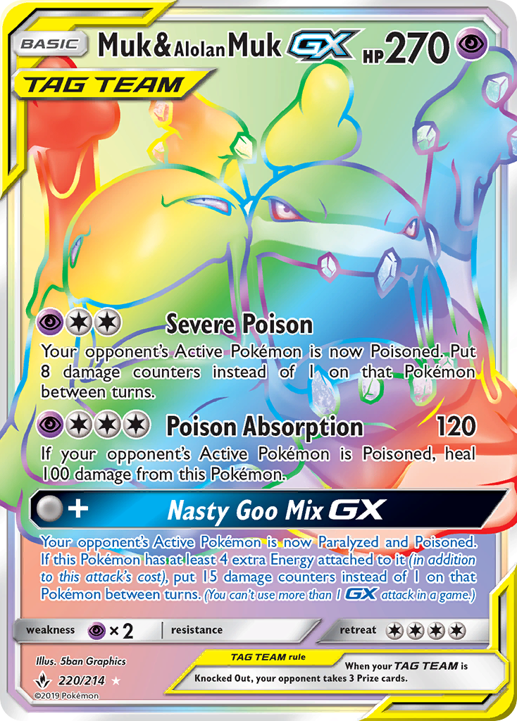 Muk & Alolan Muk GX (220/214) [Sun & Moon: Unbroken Bonds] | Good Games Adelaide SA