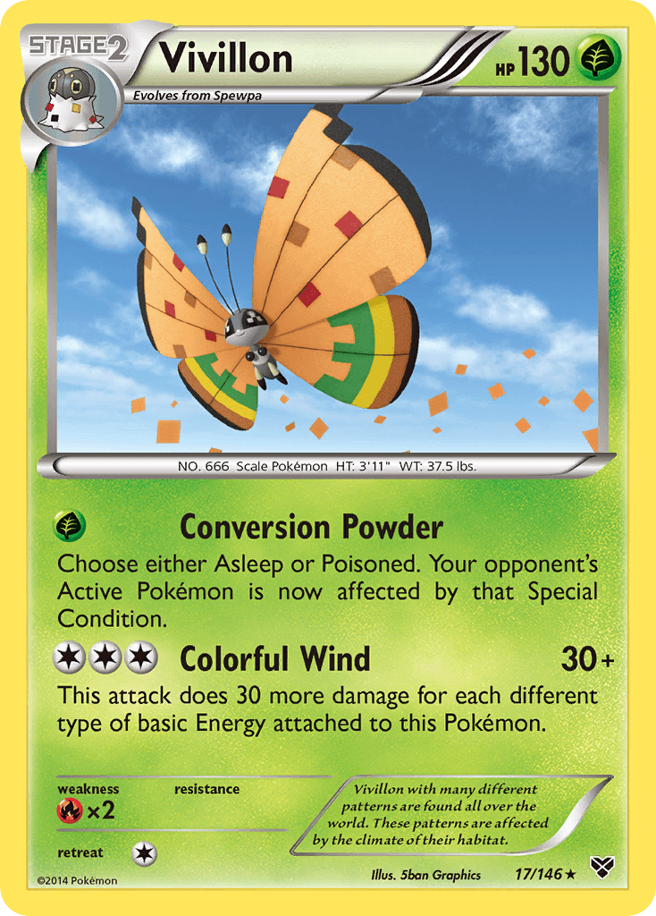 Vivillon (17/146) (High Plains Form/Orange Wings) [XY: Base Set] | Good Games Adelaide SA