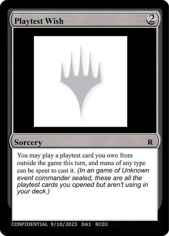 Playtest Wish  (Un-Known Event Playtest Cards)  | Good Games Adelaide SA
