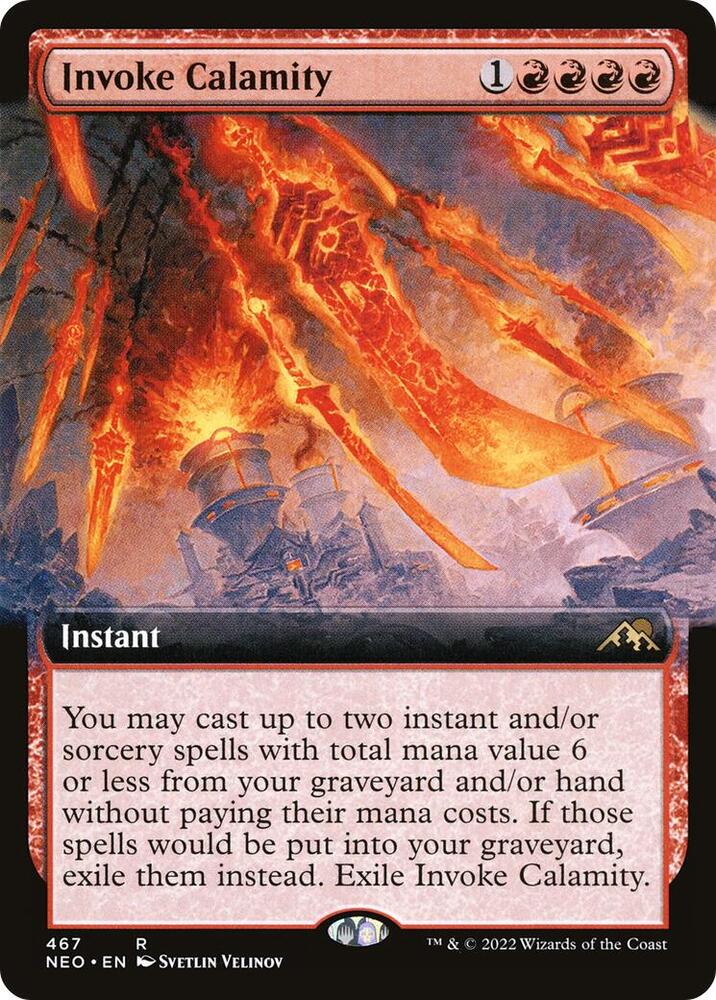 Invoke Calamity 467 (Kamigawa: Neon Dynasty)  - Extended Art | Good Games Adelaide SA