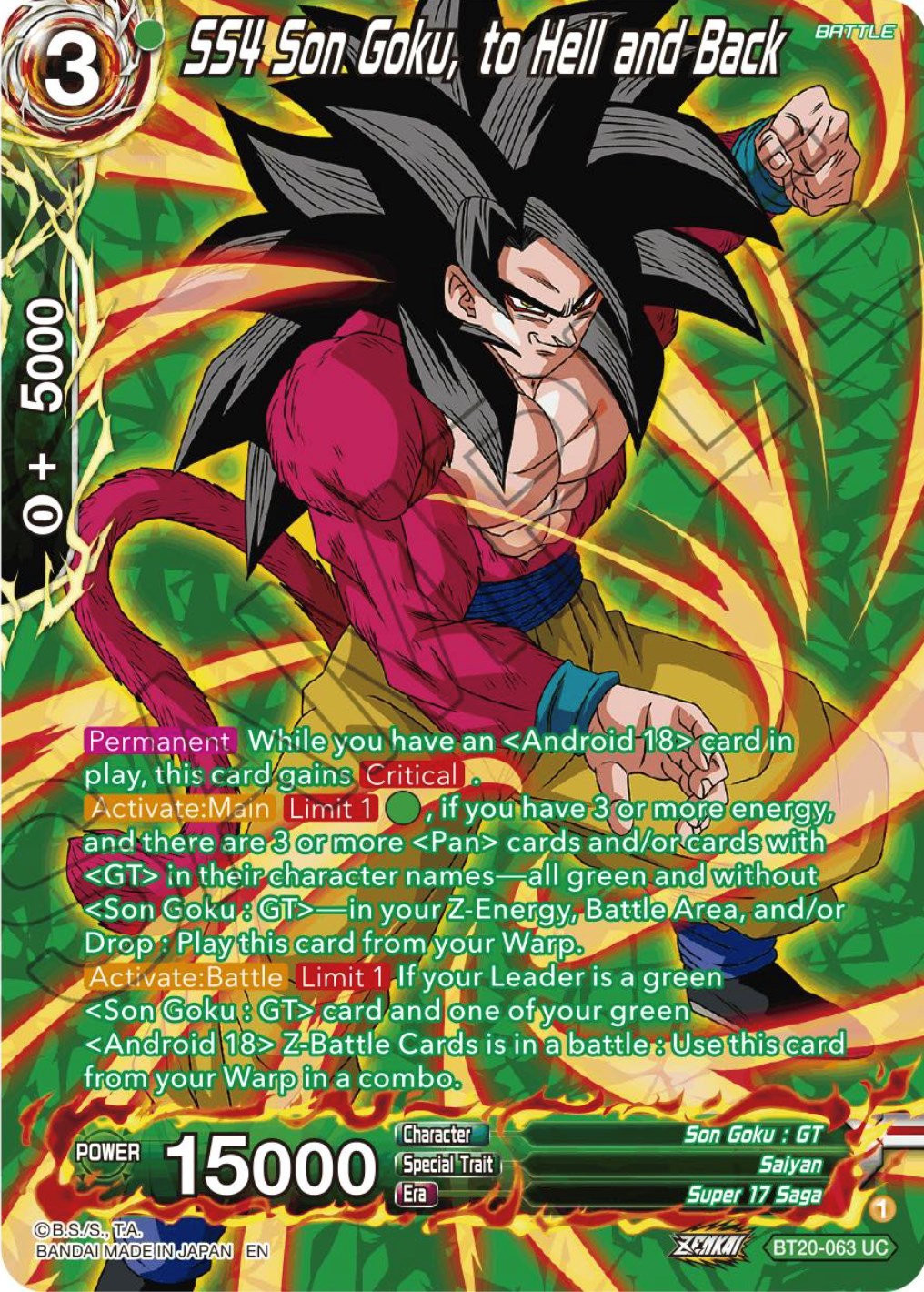 SS4 Son Goku, to Hell and Back (Silver Foil) (BT20-063) [Power Absorbed] | Good Games Adelaide SA