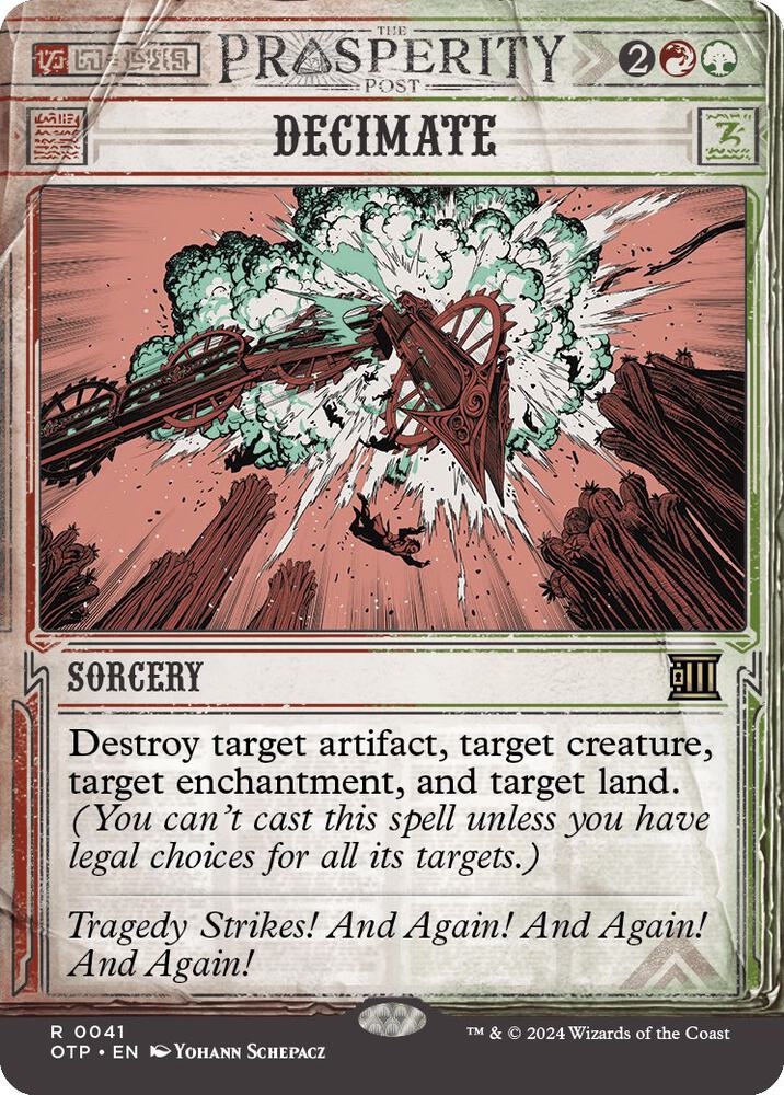 Decimate 41 (Outlaws of Thunder Junction: Breaking News)  - Foil | Good Games Adelaide SA