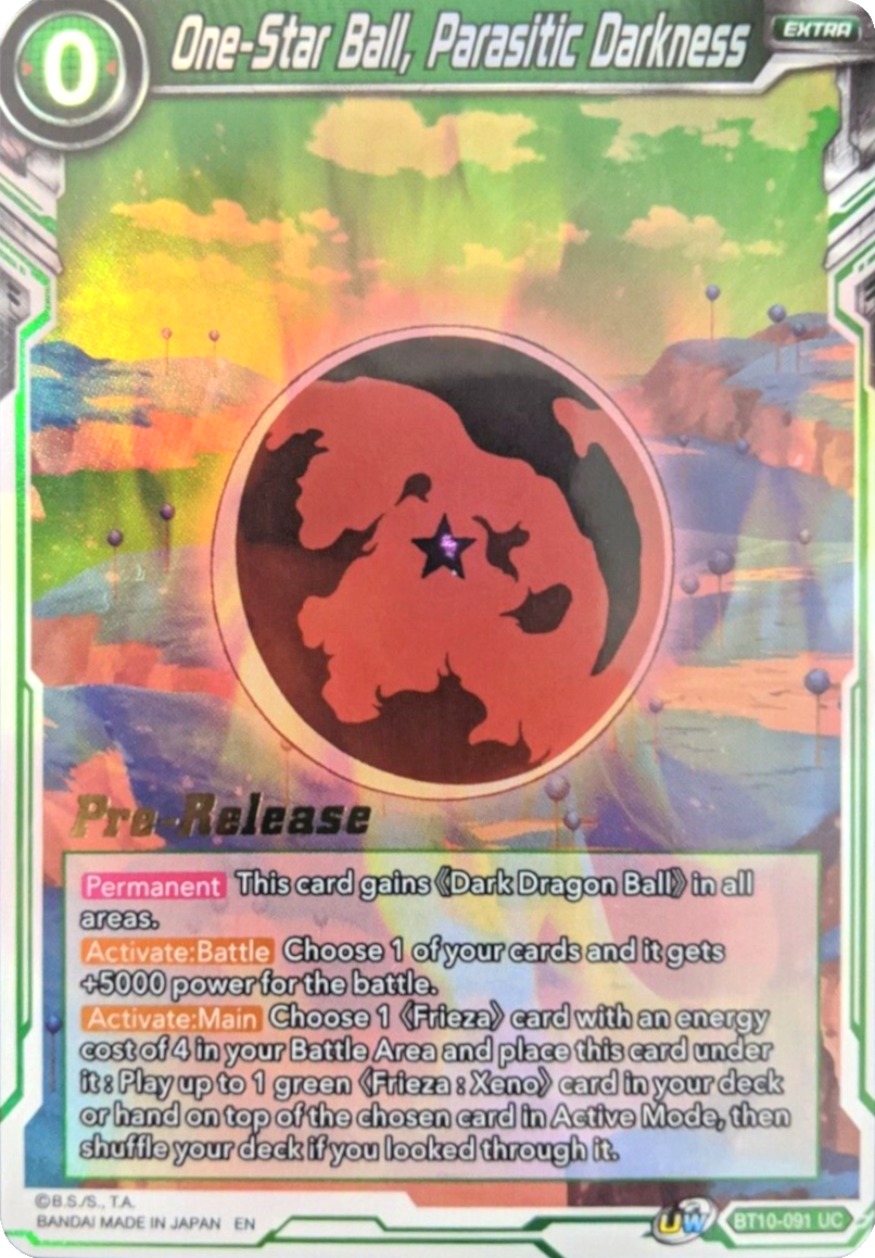 One-Star Ball, Parasitic Darkness (BT10-091) [Rise of the Unison Warrior Prerelease Promos] | Good Games Adelaide SA