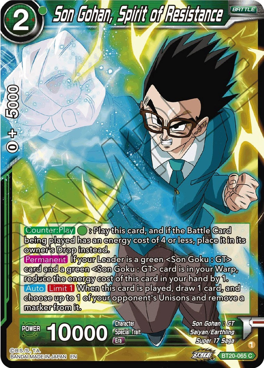 Son Gohan, Spirit of Resistance (BT20-065) [Power Absorbed] | Good Games Adelaide SA