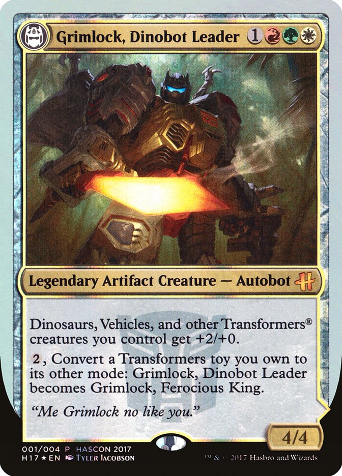Grimlock, Dinobot Leader // Grimlock, Ferocious King 1 (Media Promos)  - Foil | Good Games Adelaide SA
