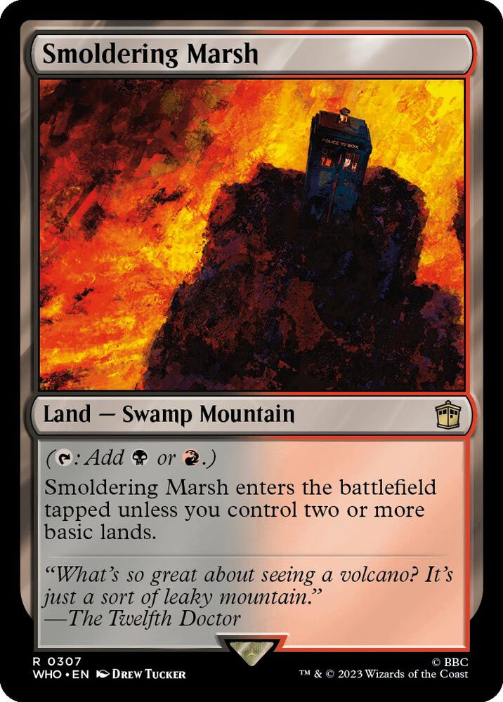 Smoldering Marsh 307 (Universes Beyond: Doctor Who)  - Foil | Good Games Adelaide SA