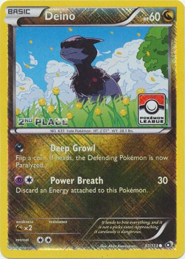 Deino 97 113 Pokemon League 2nd Place 097/113 (League & Championship Cards)  - Reverse Holofoil | Good Games Adelaide SA