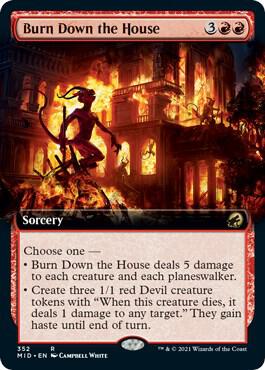 Burn Down the House Extended Art 352 (Innistrad: Midnight Hunt)  - Foil | Good Games Adelaide SA