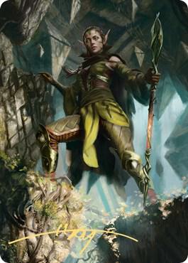 Nissa of Shadowed Boughs Art Card 5 81 Gold Stamped Signature 5 (Art Series: Zendikar Rising)  | Good Games Adelaide SA