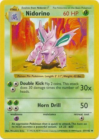 Nidorino (37/102) [Base Set Shadowless Unlimited] | Good Games Adelaide SA