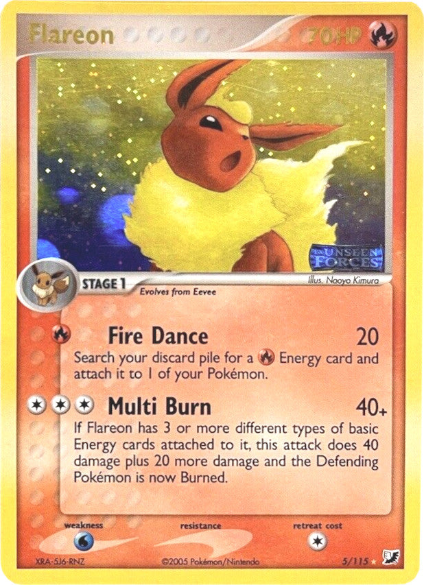 Flareon (5/115) (Stamped) [EX: Unseen Forces] | Good Games Adelaide SA