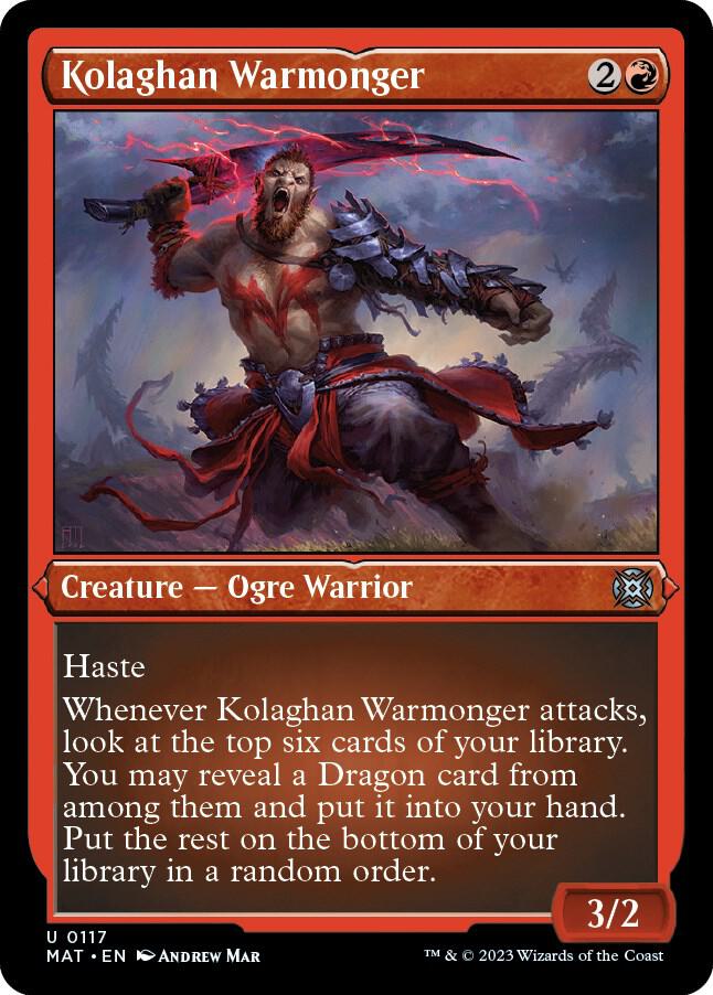 Kolaghan Warmonger Foil Etched 117 (March of the Machine: The Aftermath)  - Foil | Good Games Adelaide SA