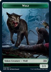 Wolf // Golem Double-sided Token [Double Masters Tokens] | Good Games Adelaide SA