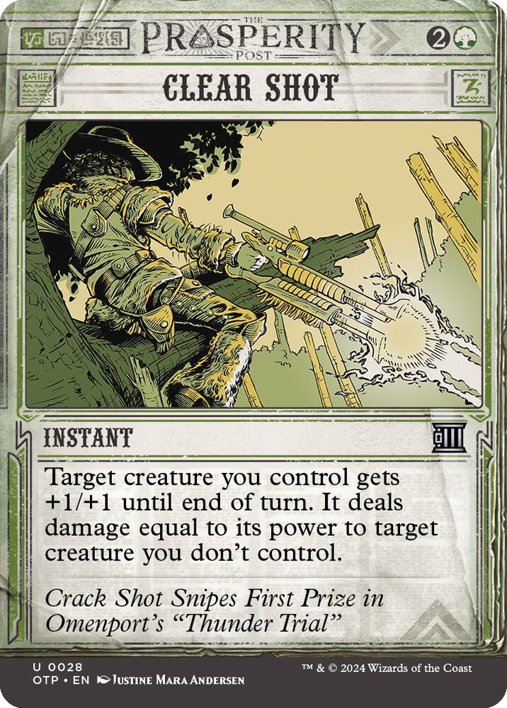 Clear Shot 28 (Outlaws of Thunder Junction: Breaking News)  - Foil | Good Games Adelaide SA