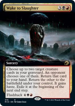Wake to Slaughter Extended Art 376 (Innistrad: Midnight Hunt)  - Foil | Good Games Adelaide SA