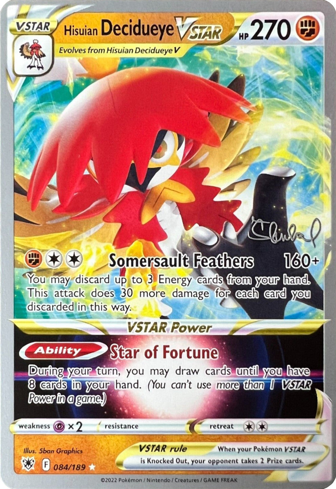 Hisuian Decidueye VSTAR (084/189) (ADP - Ondrej Skubal) [World Championships 2022] | Good Games Adelaide SA