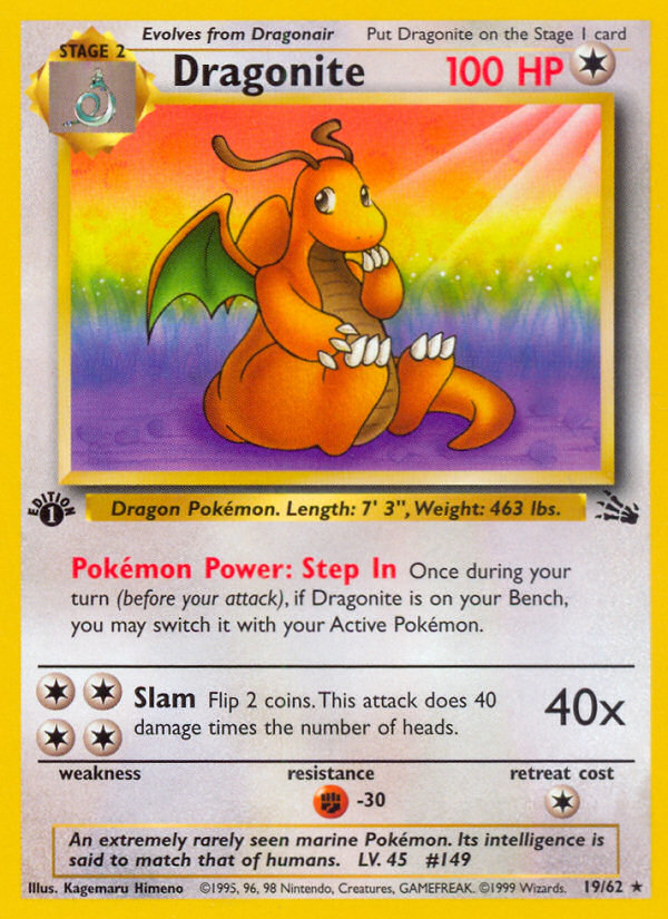 Dragonite (19/62) [Fossil 1st Edition] | Good Games Adelaide SA