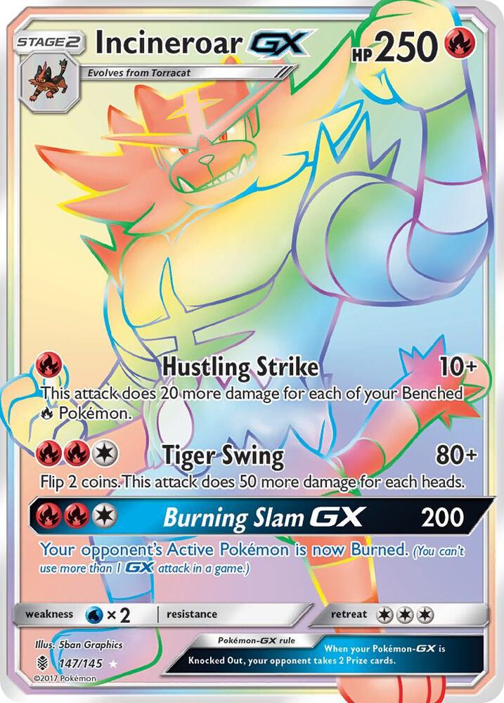 Incineroar GX Secret 147/145 (SM - Guardians Rising)  - Holofoil | Good Games Adelaide SA